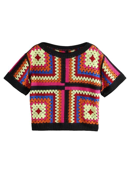 Next Pullover  lysegul / mørkeorange / pink / sort