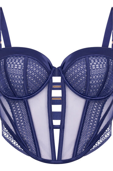 Hunkemöller Ikke-formstøbt longline bøjle-bh Missy blå