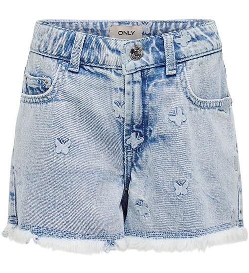 Kids Only Shorts - KogRobyn - Light Blue Denim/Butterfly