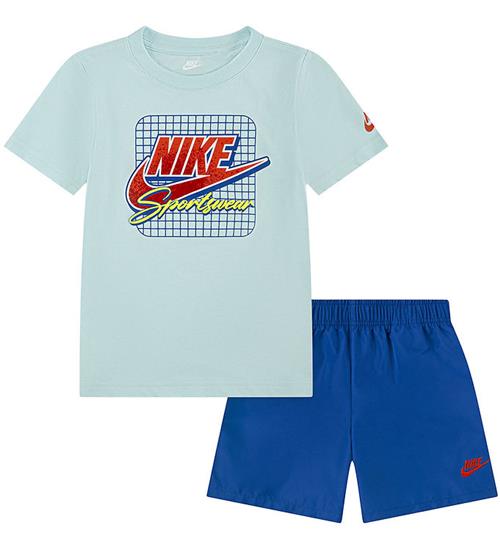 Nike ShortssÃ¦t - T-shirt/Shorts - LyseblÃ¥/BlÃ¥