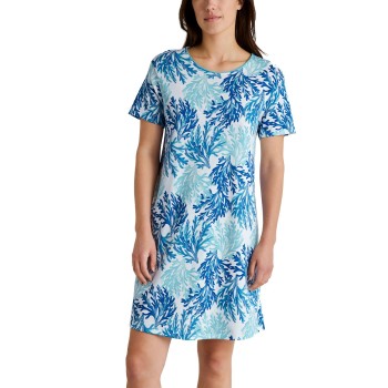 Calida Coastal Dreams Sleepshirt Hvid Mønster  bomuld Large Dame
