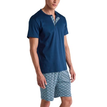 Calida Relax Streamline 4 Short Pyjamas Blå Mønster bomuld X-Large Herre