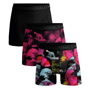 Muchachomalo 3P Cotton Stretch Binary Boxer Sort mønstret bomuld Medium Herre