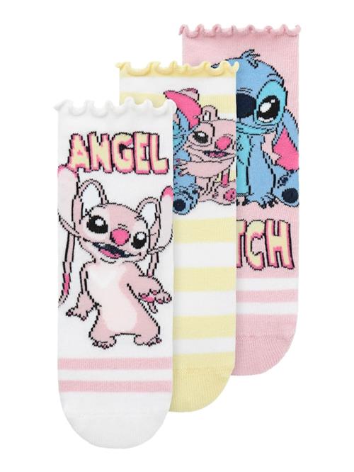 NAME IT Sokker 'NMFASARA STITCH'  røgblå / gul / lyserød / hvid