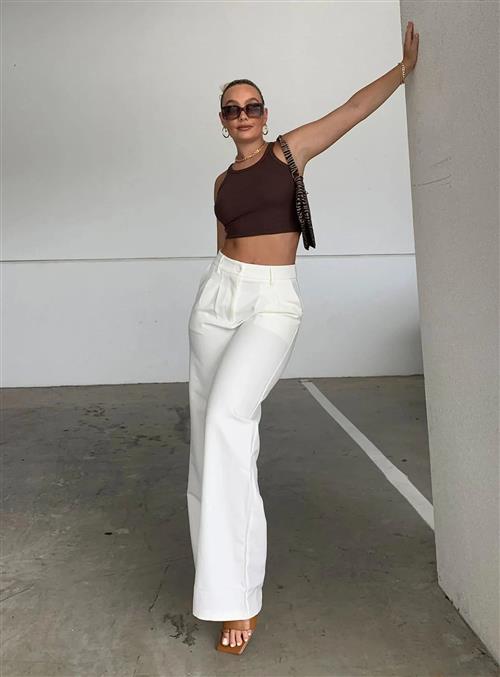 Aster wide pants - white - X-Small - May
