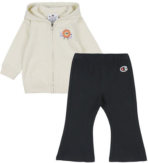 Champion Sæt - Cardigan/Bukser - Off White/Sort m. Logo