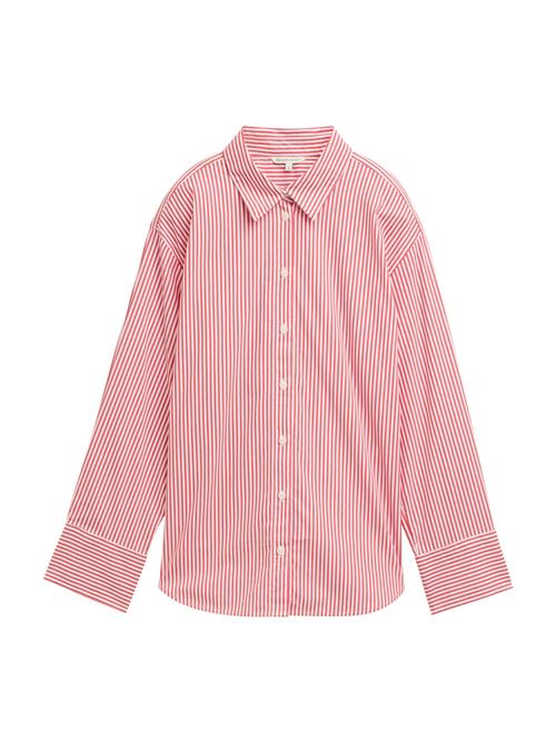 TOM TAILOR DENIM Bluse  orangerød / hvid
