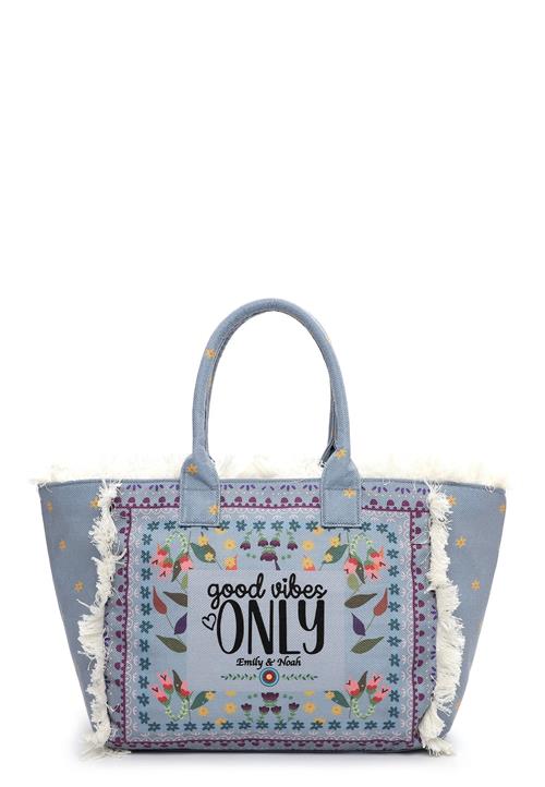 Emily & Noah Shopper 'Elea'  blue denim / bær / sort / hvid