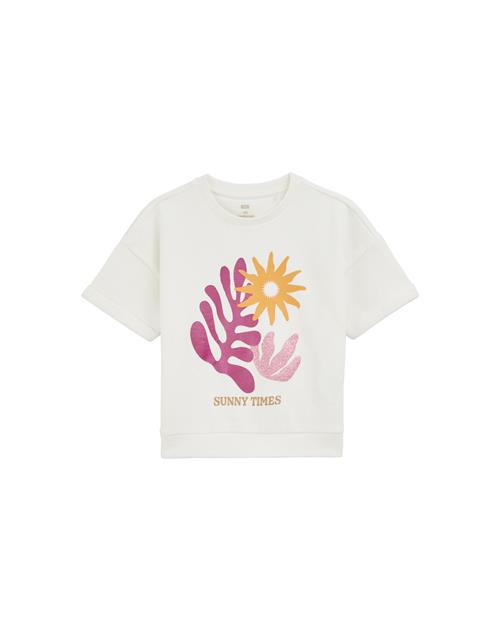 WE Fashion Sweatshirt  honning / lilla / offwhite