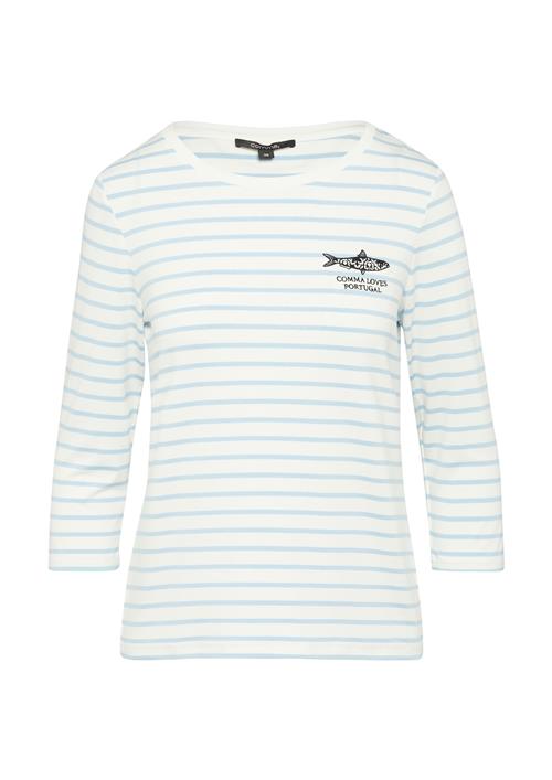 COMMA Shirts  lyseblå / sort / hvid