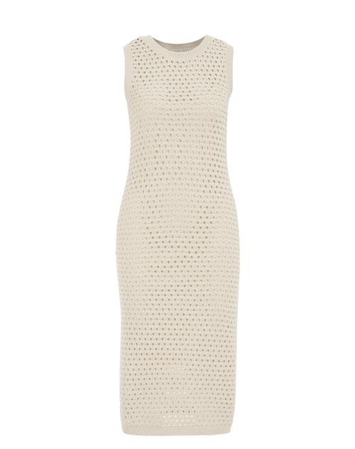 WE Fashion Strikkjole  beige