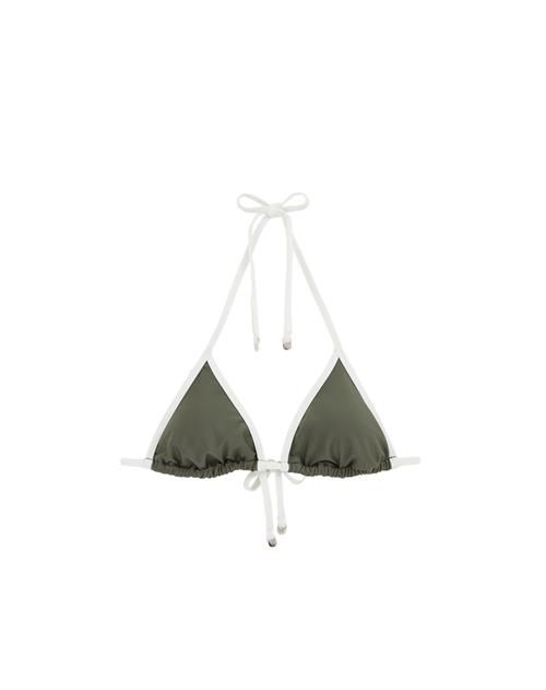 WE Fashion Bikinioverdel  oliven / hvid