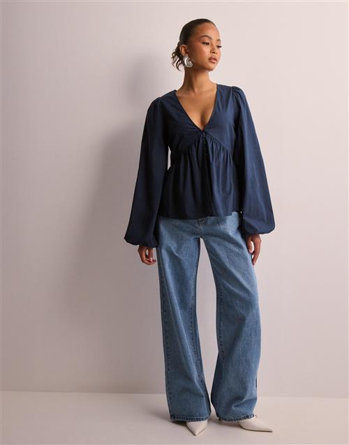 Nelly - Blå - Perfect Puff Sleeve Blouse