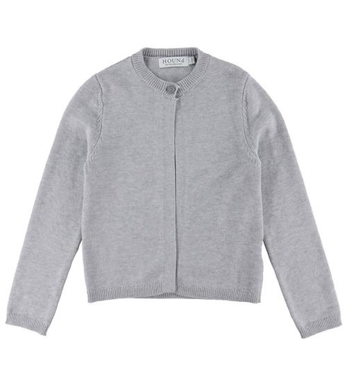 Hound Cardigan - Strik - One Button - Light Grey Melangé