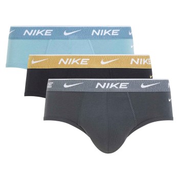 Nike 3P Everyday Essentials Cotton Stretch Hip Brief Grå/Blå bomuld Large Herre