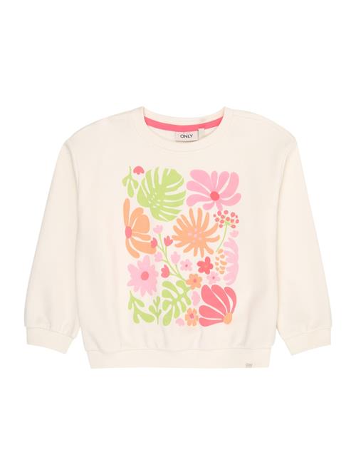 Only Mini Sweatshirt 'KMGHOLIDAY'  creme / lime / orange / lyserød