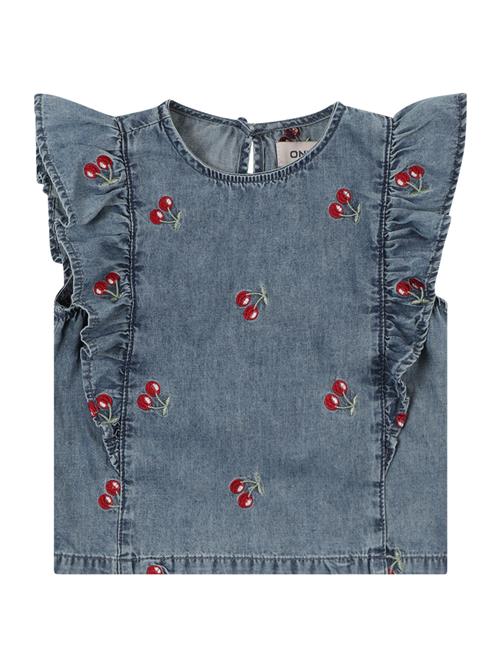 ONLY GIRLS Bluse 'KMGDandy'  blue denim / lysegrøn / kirsebærsrød / hvid