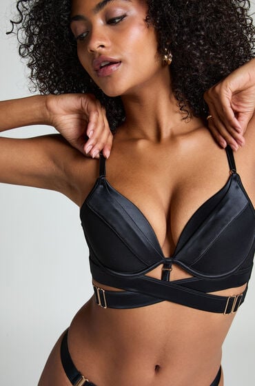 Hunkemöller Formstøbt longline push-up-bøjle-bh Colette sort