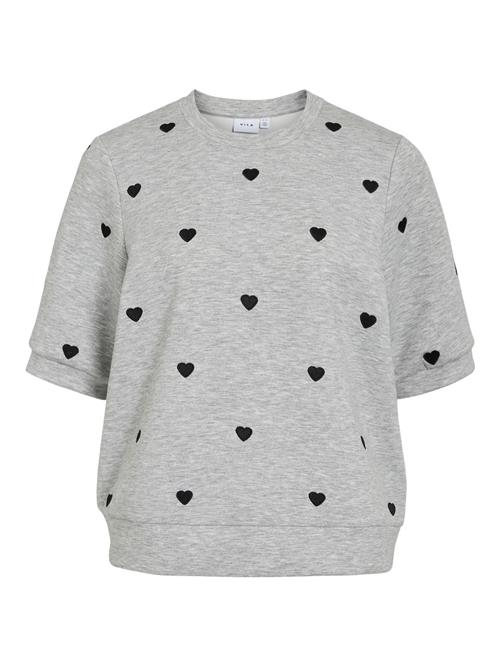 VILA Sweatshirt 'VISif'  grå-meleret / sort
