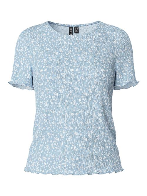 PIECES Shirts 'PCFlora'  røgblå / hvid
