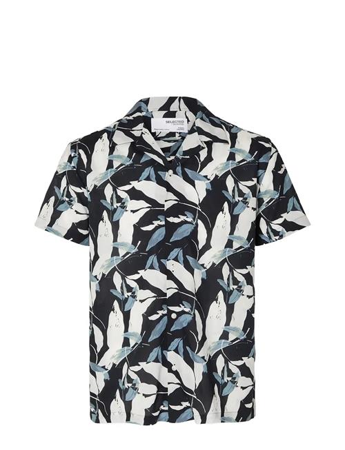 Slhregair Shirt Ss Mix G Camp Selected Homme Blue