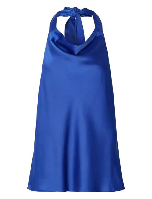Slfrenata Halter Neck Satin Top B Selected Blue