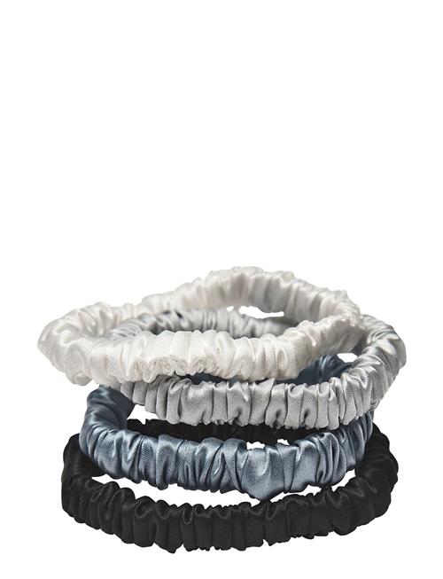 Mulberry Silk Skinny Scrunchies White, Light Grey, Blue, Black Lenoites Patterned