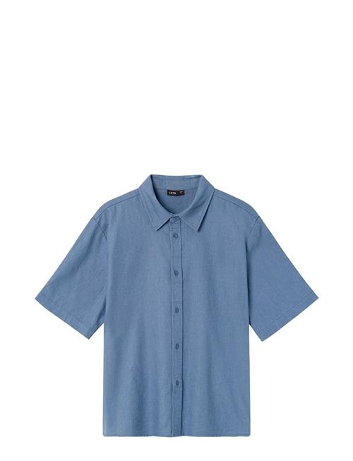 Nlnhill Ss Linen Shirt LMTD Blue