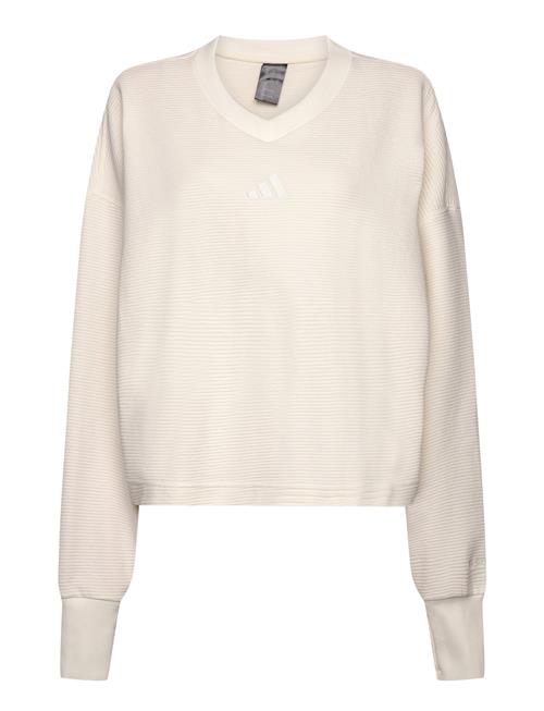 All Szn Rib V-Neck Sweatshirt Adidas Sportswear Cream