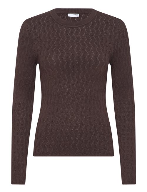 Slfcabala Ls Knit O-Neck Selected Femme Brown