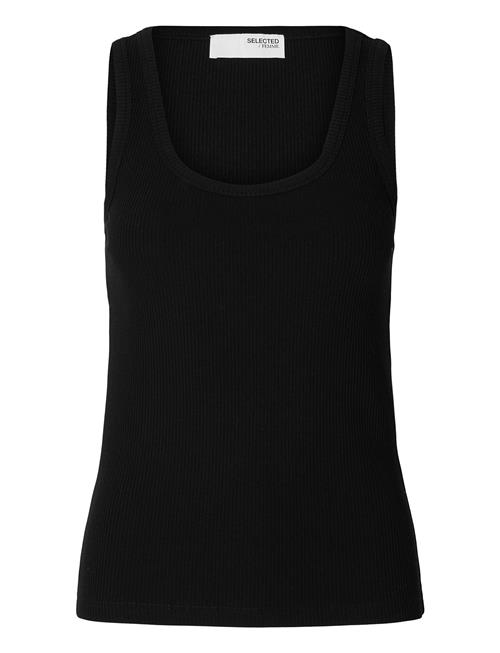 Slfanna U-Neck Tank Top Noos Selected Femme Black