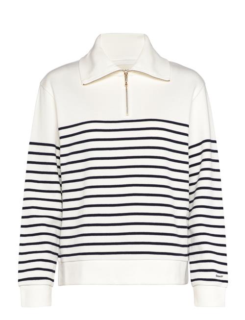 Breton Rib Half Zip Sweat GANT White