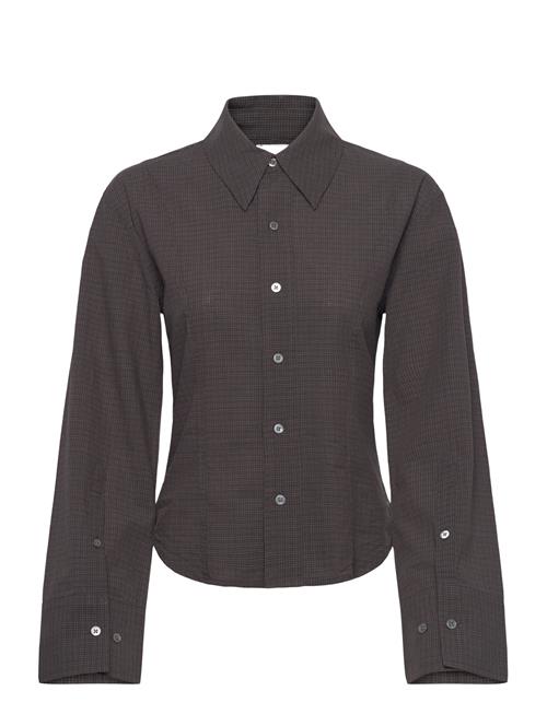 Shape Shirt Dark Brown Check Hope Brown