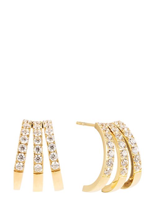 Trippel Crystal Earring By Jolima Gold