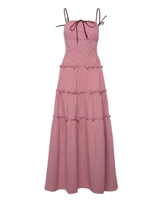 Masami Checks Burgundy Dress ALOHAS Red