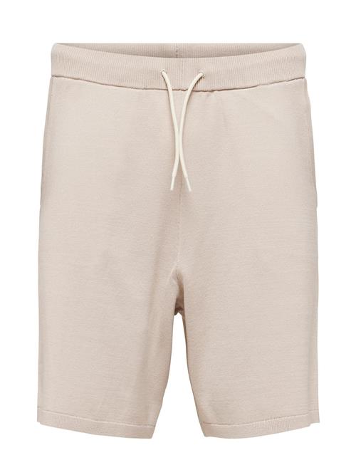 Slhteller Knit Shorts Selected Homme Beige
