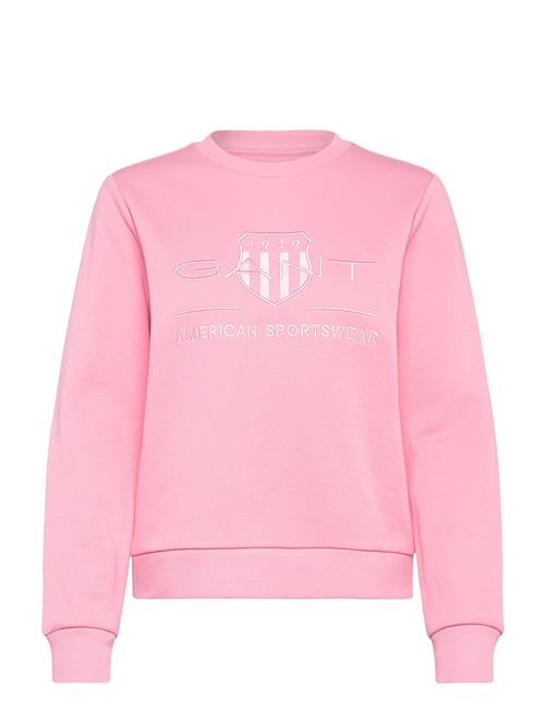 Reg Tonal Shield C-Neck Sweat GANT Pink