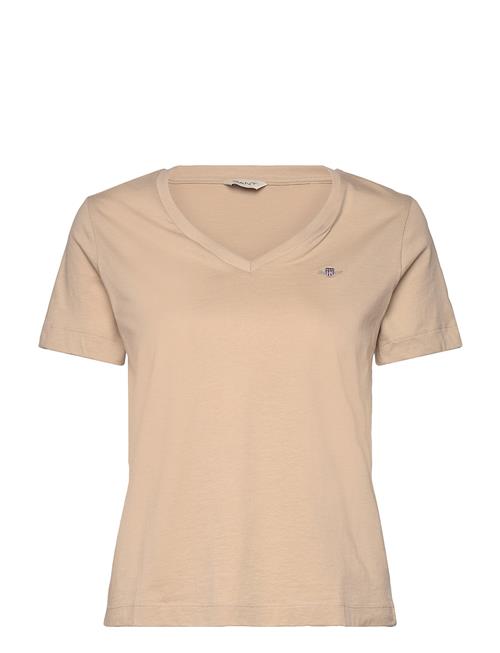 Reg Shield Ss V-Neck T-Shirt GANT Beige