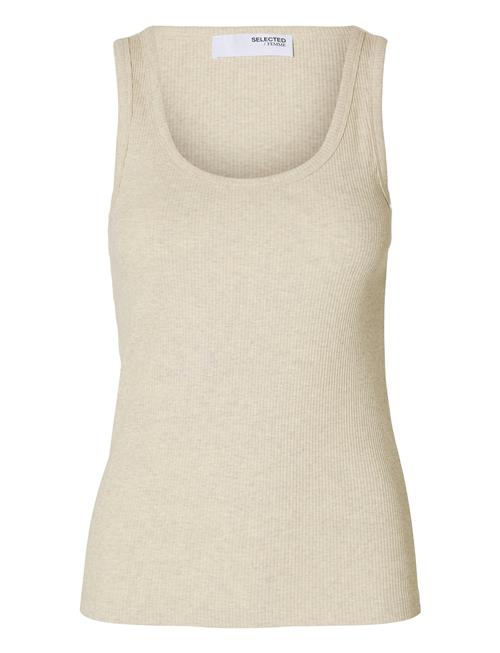 Slfanna U-Neck Tank Top Noos Selected Femme Cream