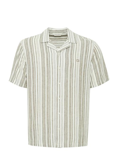 Cfisak Ss Rc Striped Linen Mix Shir Casual Friday Beige