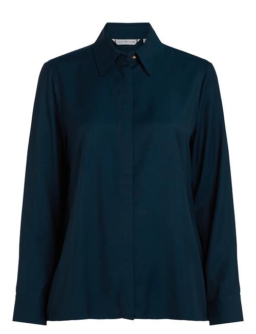 Soft Viscose Regular Ls Shirt Tommy Hilfiger Navy