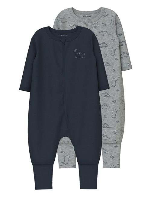 Nbmnightsuit 2P Zip Ff Grey Dino Noos Name It Grey