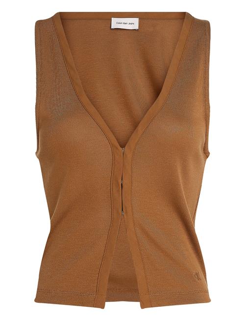 Soft Touch Sleeveless Cardigan Calvin Klein Jeans Brown