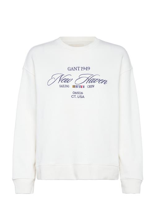 Graphic C-Neck Sweat GANT White