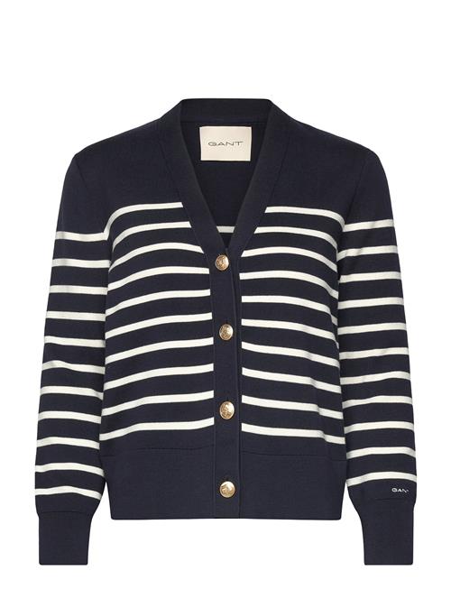 Striped Cotton Cardigan GANT Navy