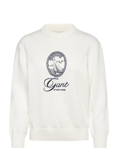 Graphic Cotton C-Neck GANT Cream