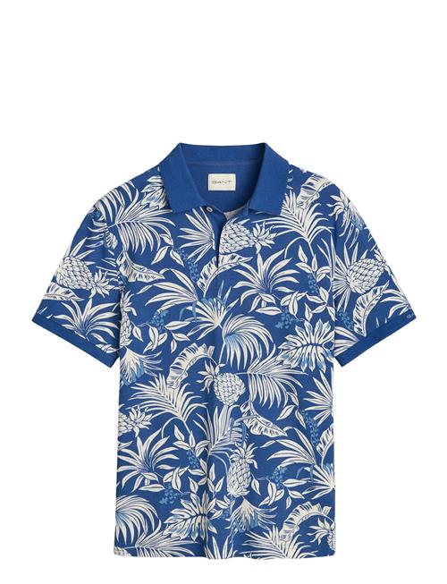 Printed Ss Polo GANT Blue
