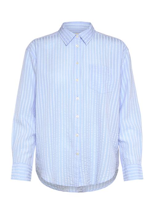 Rel Tonal Striped Seersucker Shirt GANT Blue