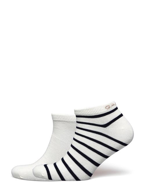 Stripe And Solid Ankle Socks 2-P GANT White