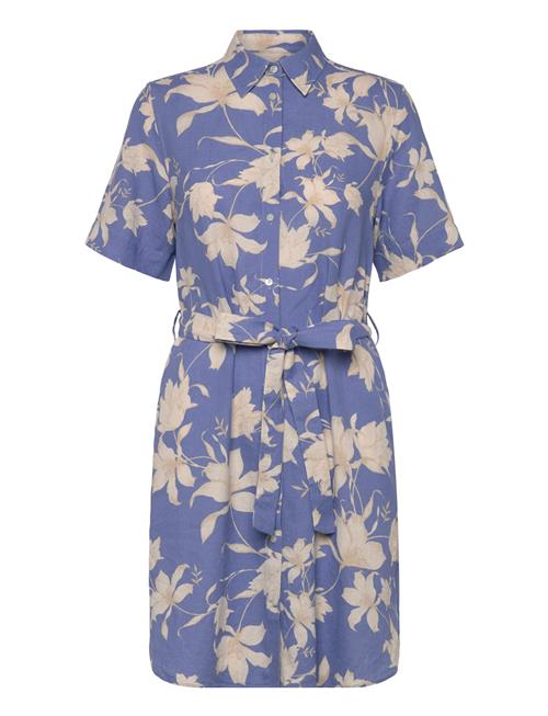 Reg Linen Floral Print Shirt Dress GANT Blue